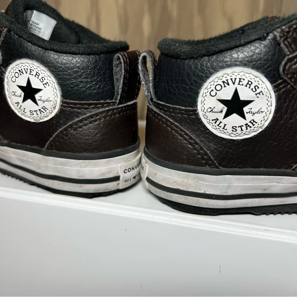 Converse Infant 9 High Lifestyle Dark Brown Black Leather A05460C